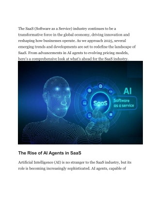 From AI agents to pricing models, What’s ahead for the SaaS industry in 2025