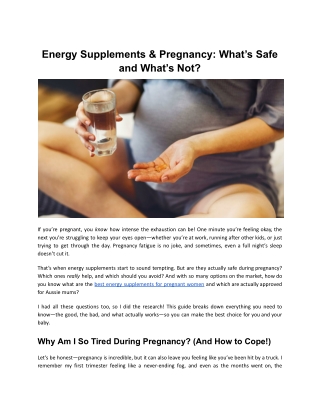 Energy Supplements & Pregnancy