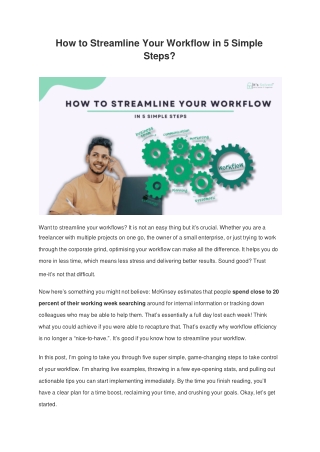 How to Streamline Your Workflow in 5 Simple Steps