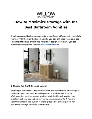 How to Maximize Storage with the Best Bathroom Vanities