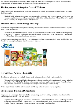 Enhancing Your Sleep: Holistic Wellness Products for Better Sleep in 2024
