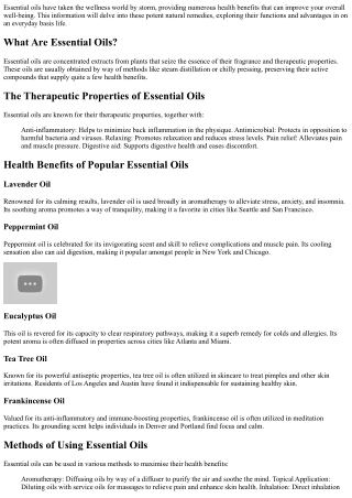 Unlocking the Health Benefits of Essential Oils in 2024