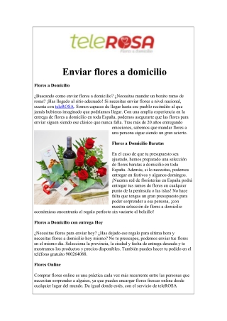 Enviar Flores a Domicilio