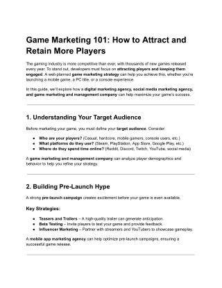 Game Marketing 101: How to Attract and Retain More Players