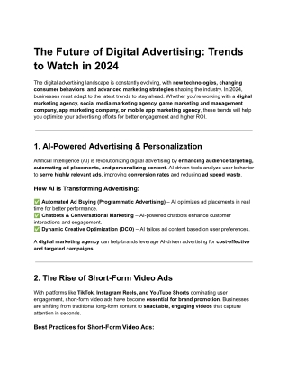 The Future of Digital Advertising: Trends to Watch in 2024