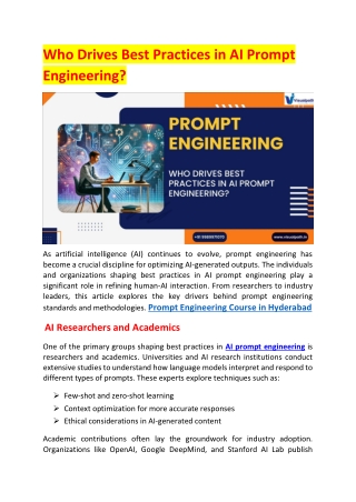 Top Prompt Engineering Training in Bangalore - India