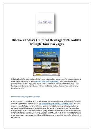 Taj Mahal And Agra Tour By Superfast Train | Hello India Tour