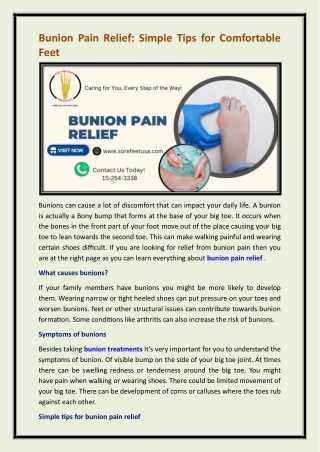 bunion pain relief