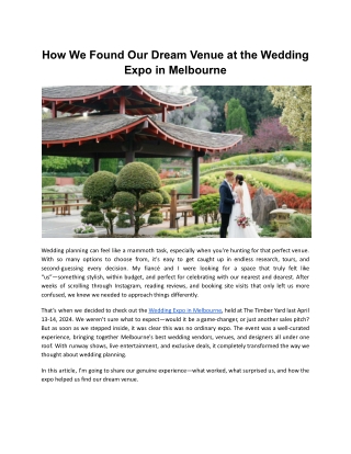 How We Found Our Dream Venue at the Wedding Expo in Melbourne