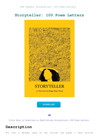 PDF eBooks Storyteller 100 Poem Letters