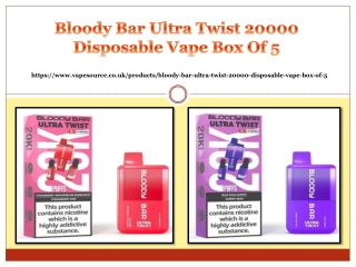Bloody Bar Ultra Twist 20000 Disposable Vape Box Of 5