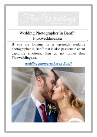 Wedding Photographer In Banff | Fluxweddings.ca