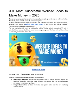 30  Most Successful Website Ideas to Make Money in 2025