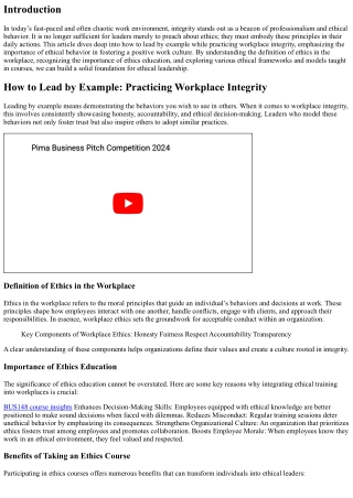 How to Lead by Example: Practicing Workplace Integrity