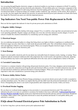 Best Signals You would like Non-public Electric power Pole Substitution in Perth