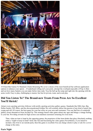 35 Ideal Bar Games To Keep Clients Returning