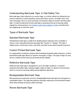 Understanding Barricade Tape_ A Vital Safety Tool