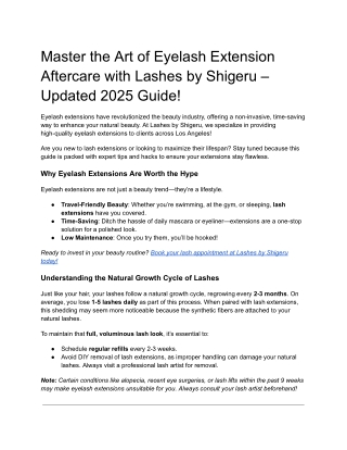 Master the Art of Eyelash Extension Aftercare with Lashes by Shigeru – Updated 2025 Guide