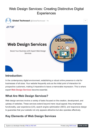 Web Design Services: Creating Distinctive Digital Experiences