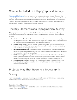 What is Included In a Topographical Survey_