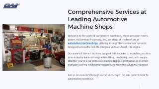 Comprehensive Services at Leading Automotive Machine Shops