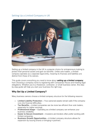 Setting Up a Limited Company in UK