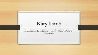 Luxury Airport Limo Service Houston – Travel in Style with Katy Limo