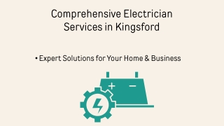 Comprehensive Electrician Services in Kingsford