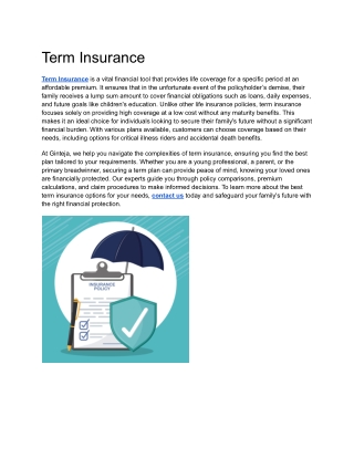 Term Insurance