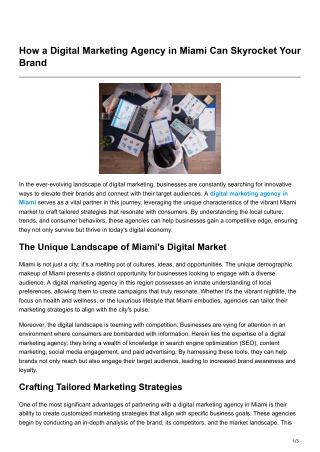 How a Digital Marketing Agency in Miami Can Skyrocket Your Brand