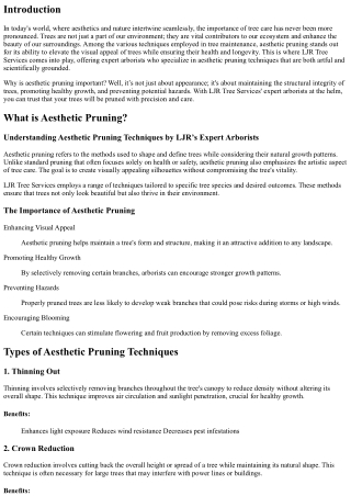 Aesthetic Pruning Techniques by LJR’s Expert Arborists