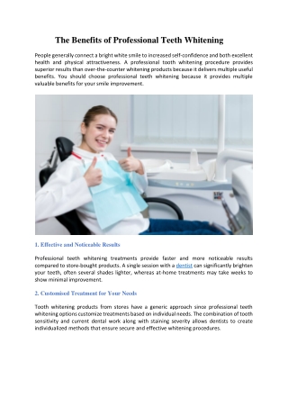 The Benefits of Professional Teeth Whitening