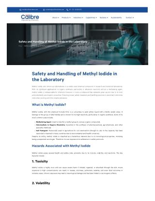 Managing Methyl Iodide Spills and Accidents