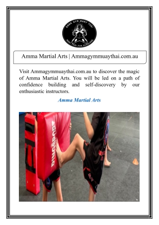 Amma Martial Arts | Ammagymmuaythai.com.au