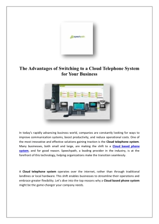 Telephone Systems For Small Business Ireland | Speechpath