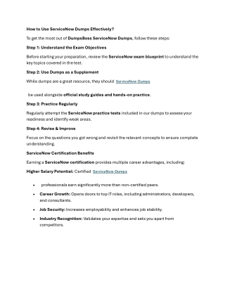 Best ServiceNow Exam Dumps – DumpsBoss Top Resources