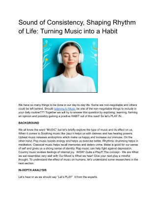 Sound of Consistency, Shaping Rhythm of Life_ Turning Music into a Habit