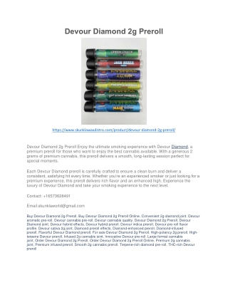 Devour Diamond 2g Preroll PDF