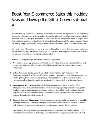 Boost Your E-commerce Sales this Holiday Season: Unwrap the Gift of Conversation