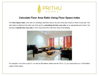 Calculate Floor Area Ratio Using Floor Space Index