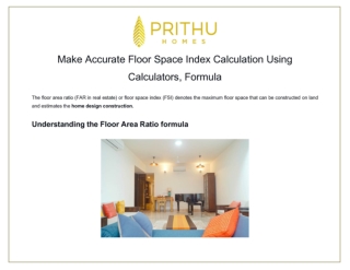 Make Accurate Floor Space Index Calculation Using Calculators, Formula