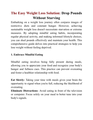 The Easy Weight Loss Solution_ Drop Pounds Without Starving