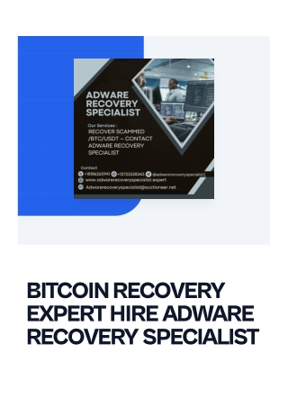 HOW TO GET A PROFESSIONAL BITCOIN RECOVERY EXPERT HIRE ADWARE RECOVERY SPECIALIS