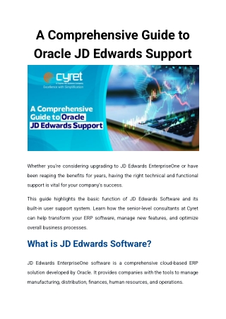 How Can Cyret Help With JD Edwards Support Services_