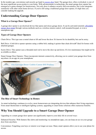 Why You Should Upgrade to a Smart Garage Door Opener