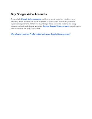 Buy Google Voice Accounts