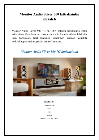 Monitor Audio Silver 500 lattiakaiutin  ideaali.fi