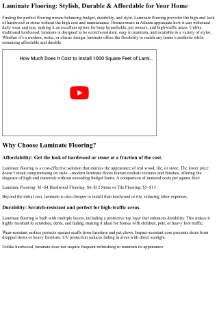 Why Laminate Flooring is a Great Option for Atlanta Homes