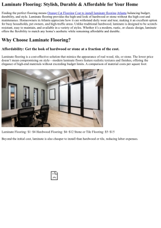 Why Laminate Flooring is a Great Option for Atlanta Homes