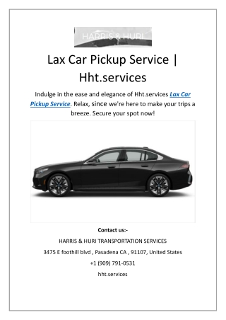 Lax Car Pickup Service | Hht.services